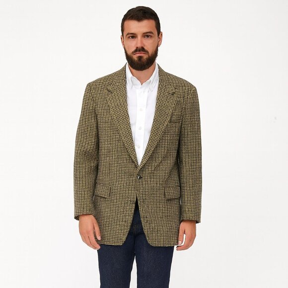 Linea Ardizzone Men’s Blazer Houndstooth Wool Cashmere Blend Made in Germany - Picture 1 of 13